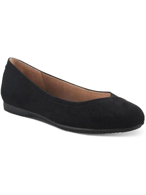 Feminine and dainty women's shoe designsLydiaa Womens Faux Suede Almond Toe Ballet Flats