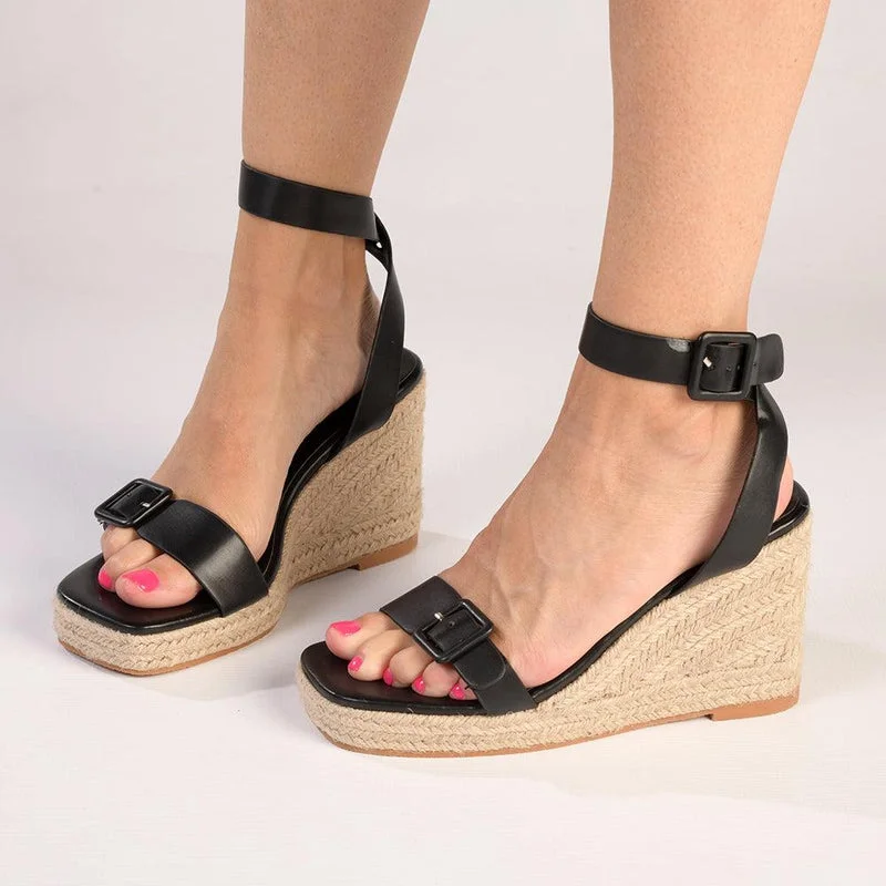 Chic and stylish women's shoes for summerMadison Annabella Espadrille Wedge - Black Chic and stylish women's shoes for summerMadison Annabella Espadrille Wedge - Black