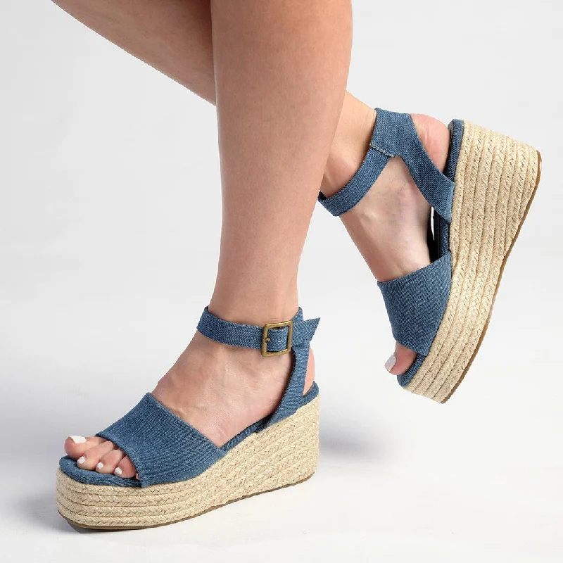 Vibrant and colorful women's shoe collectionsMadison Lauren Espadrille Wedge Sandal - Blue Vibrant and colorful women's shoe collectionsMadison Lauren Espadrille Wedge Sandal - Blue
