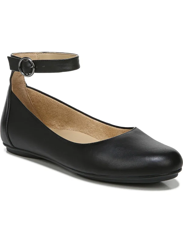 Chic and stylish women's shoes for summerMaxwell Womens Leather Ankle Strap Ballet Flats