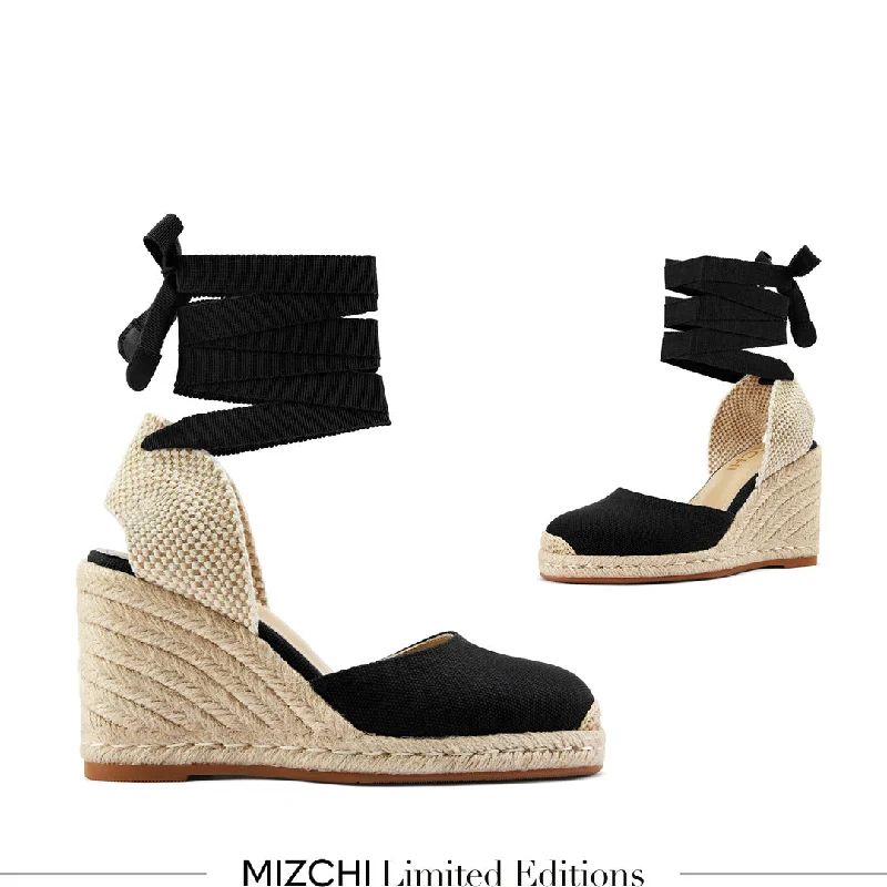 Versatile and stylish women's shoes for everyday chic*Monaco 8 - Black Wedge Espadrilles Versatile and stylish women's shoes for everyday chic*Monaco 8 - Black Wedge Espadrilles