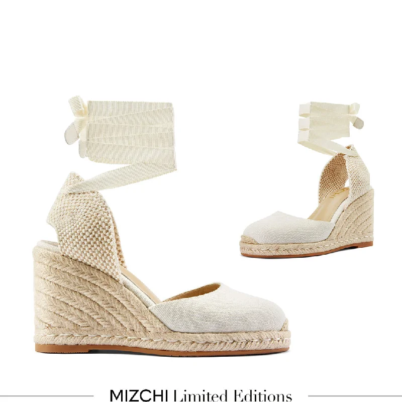 Effortlessly stylish women's shoe choices*Monaco 8 - Ivory Wedge Espadrilles