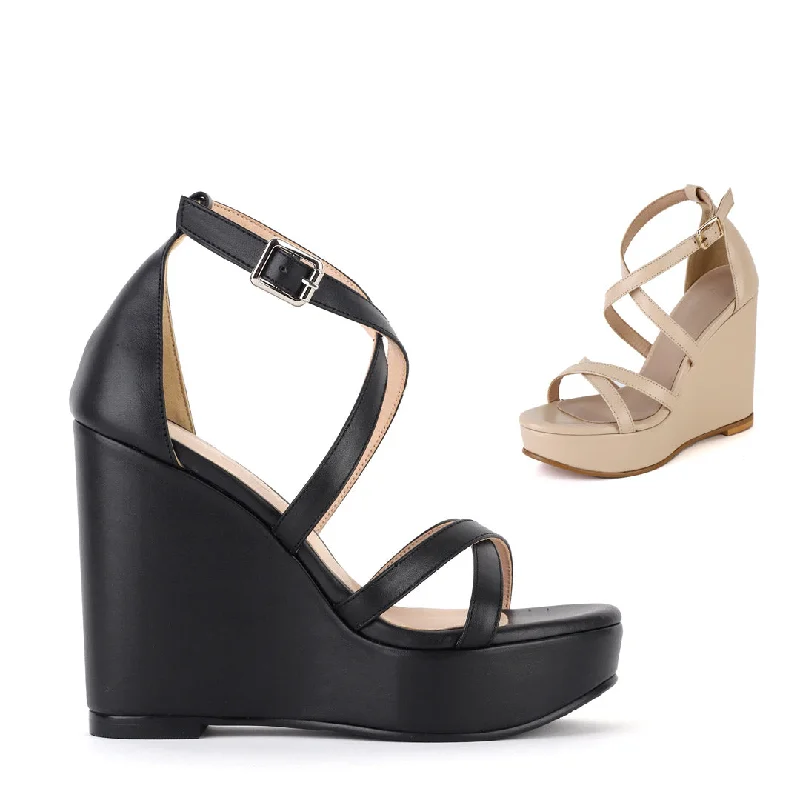 Comfortable yet fashionable women's shoesMYIA - cross strap wedge