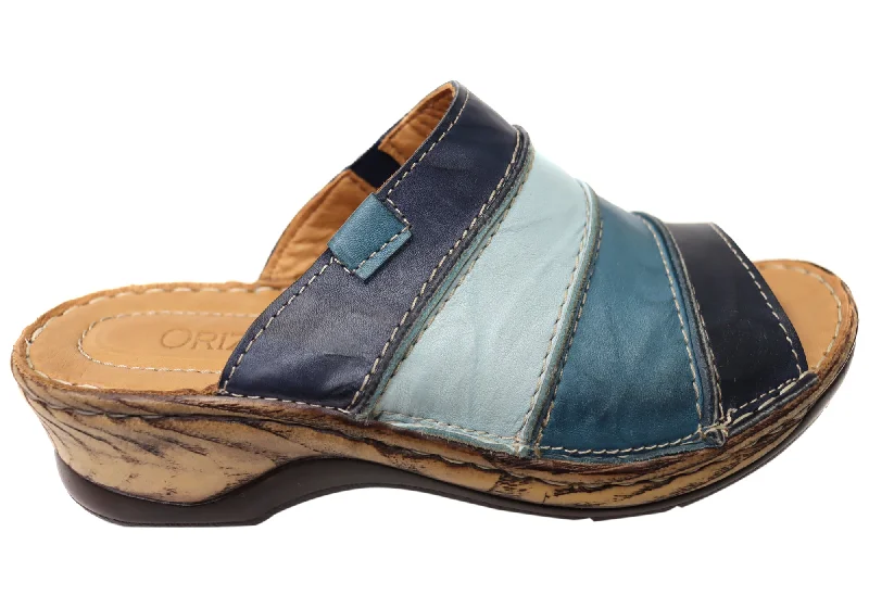 Flattering and figure-hugging women's footwearOrizonte Trivia Womens Comfortable European Leather Slides Sandals Flattering and figure-hugging women's footwearOrizonte Trivia Womens Comfortable European Leather Slides Sandals