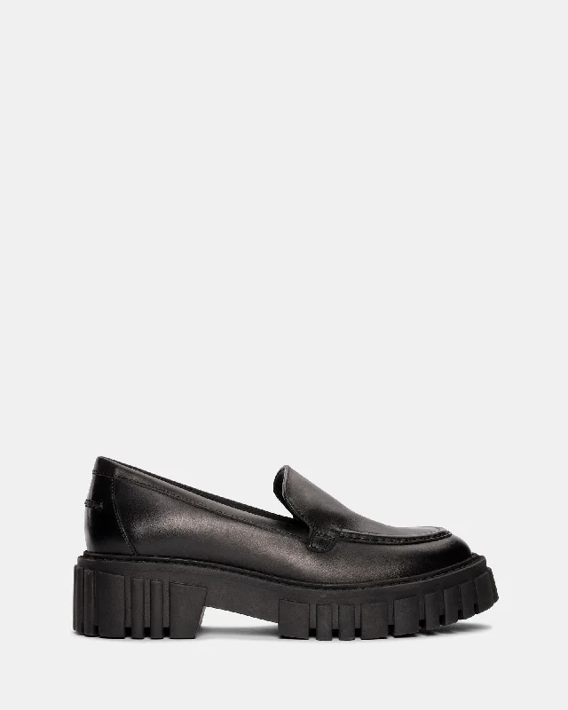 Stylish and comfortable women's shoes for long flightsPage Loafer Black Leather