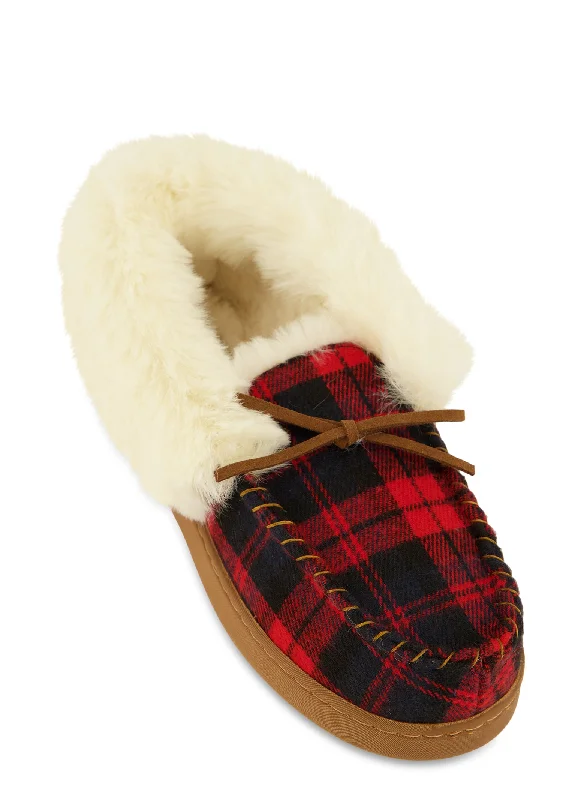 Practical and functional women's footwear solutionsFaux Fur Lined Moccasin Slippers