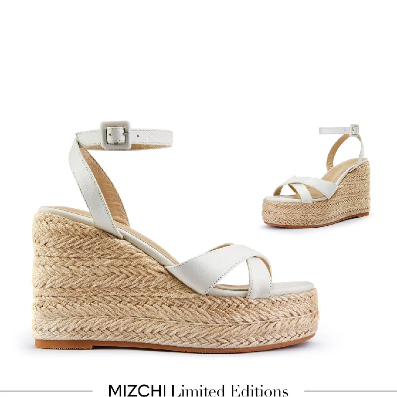 Timeless classic women's shoe designs*SANLY - white x-strap espadrille