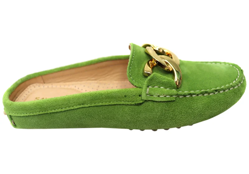 Elegant and classic women's shoes for prom nightSavelli Paula Womens Brazilian Leather Closed Toe Open Back Mules