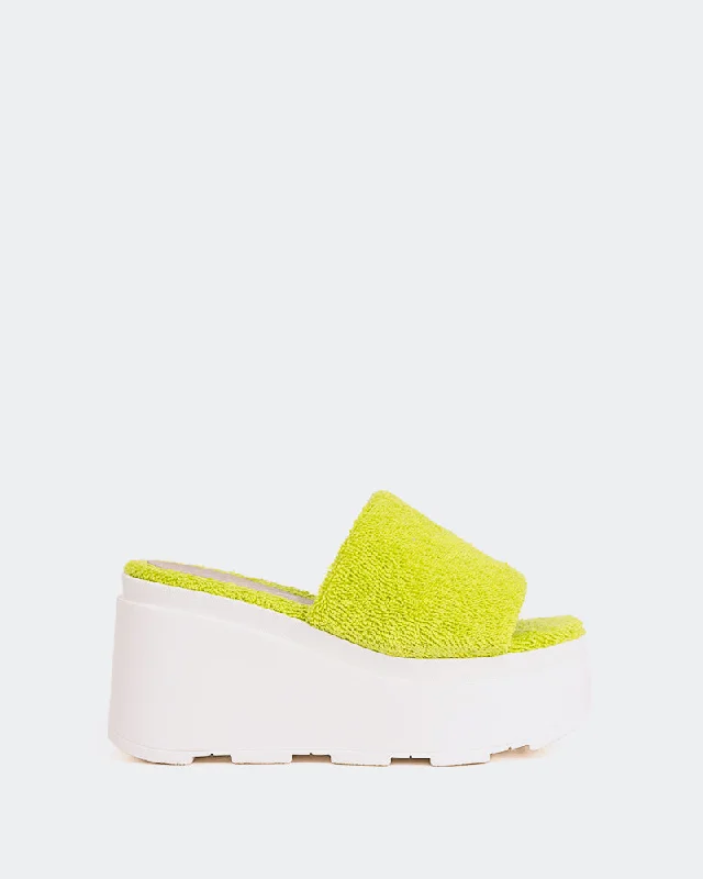 Stylish and elegant women's shoes for weddingsSkittles Lime Faux Fur