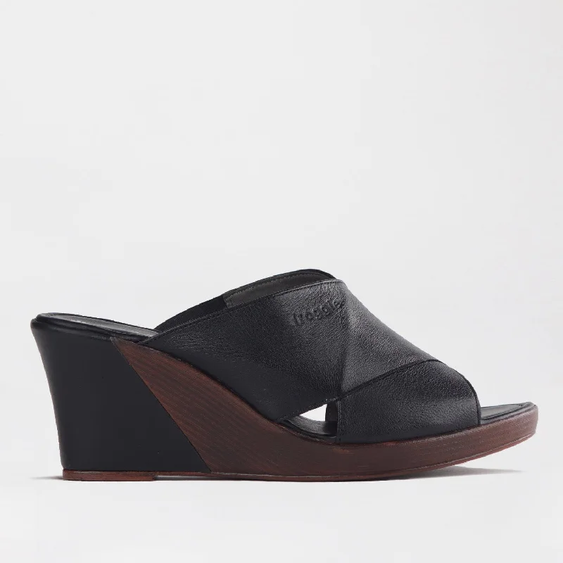 Stylish and elegant women's shoes for weddingsSlip-on Wedge in Black - 12287