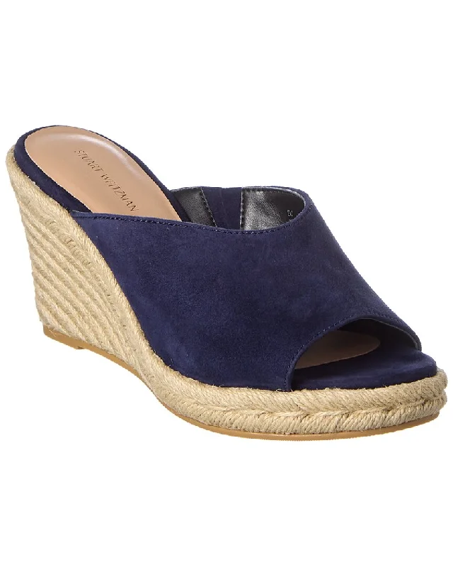 Colorful and vibrant women's shoe patternsStuart Weitzman Wonda Suede Wedge Sandal
