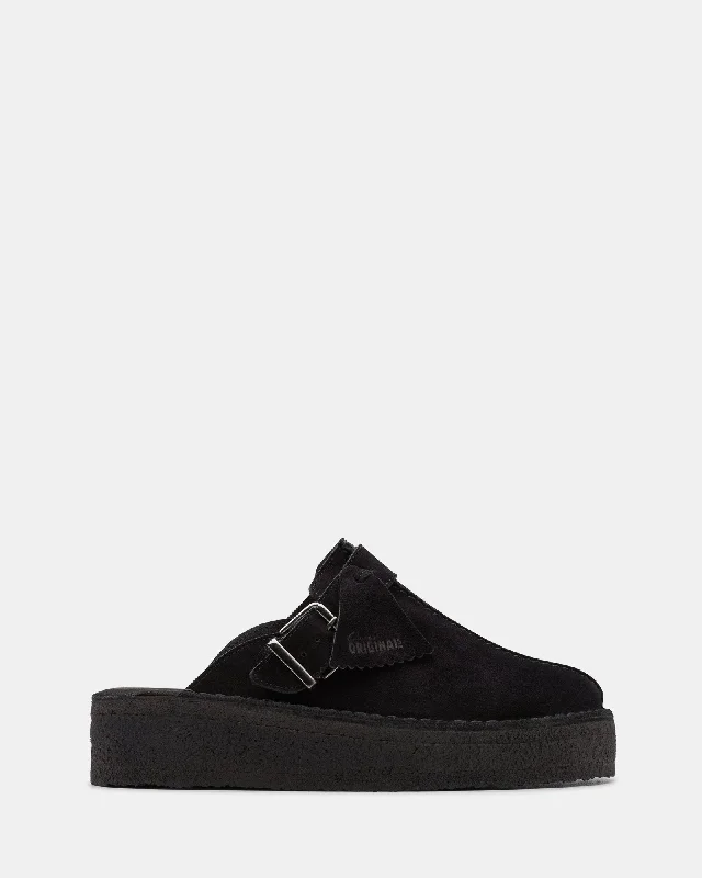 Chic and versatile women's footwearTrekwedge Mule Black Suede