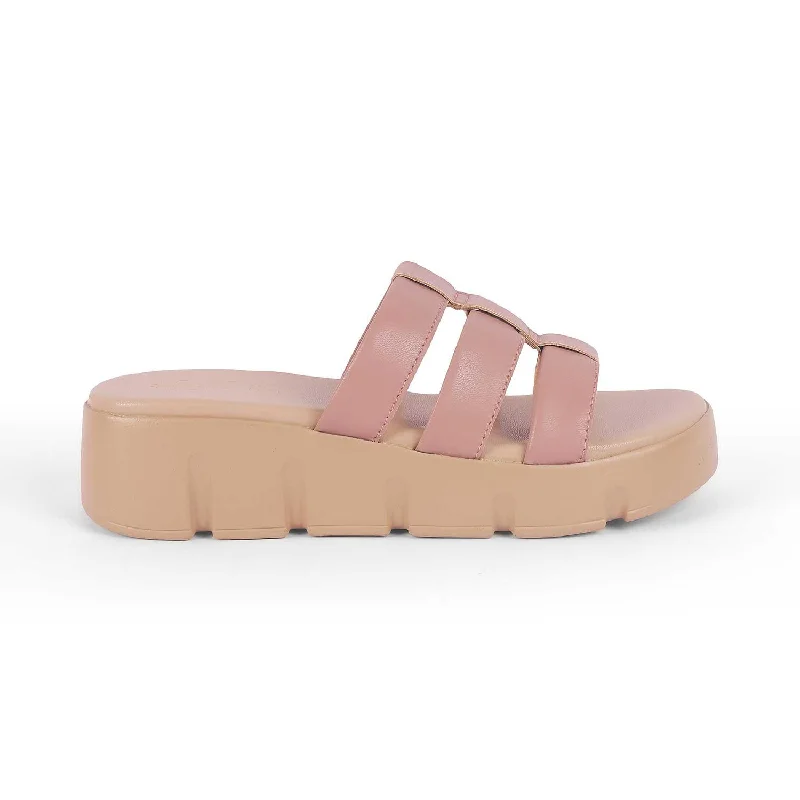 Chic and stylish women's shoes for summerTresmode Cludius Pink Women's Casual Chunky Sole Wedges