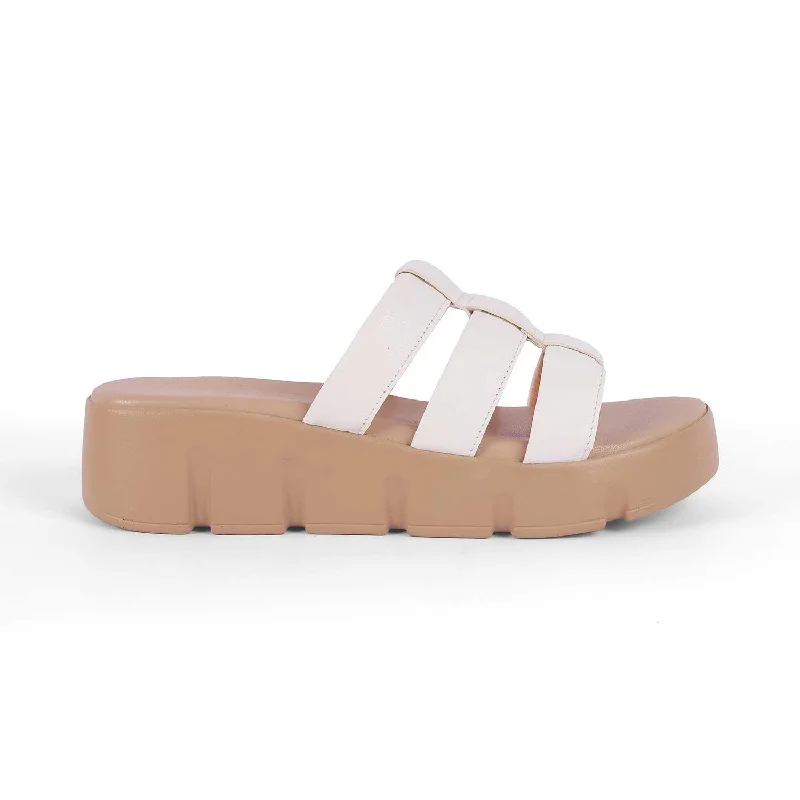 Elegant and sophisticated women's shoes for red carpet eventsTresmode Cludius White Women's Casual Chunky Sole Wedges