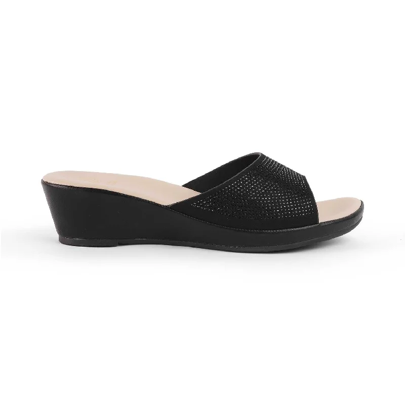 Stylish and comfortable women's shoes for long flightsTresmode Treyork Black Women's Dress Wedge Sandals