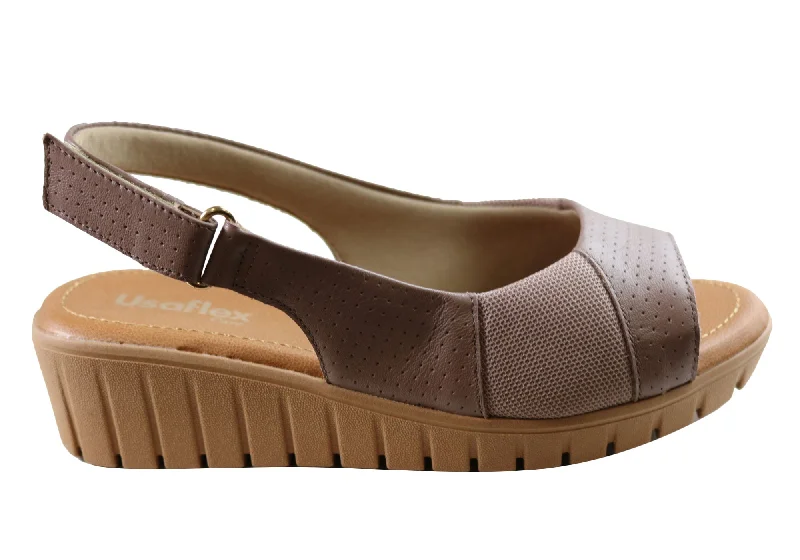Practical and stylish women's shoes for travelUsaflex Algiers Womens Comfortable Leather Sandals Made In Brazil