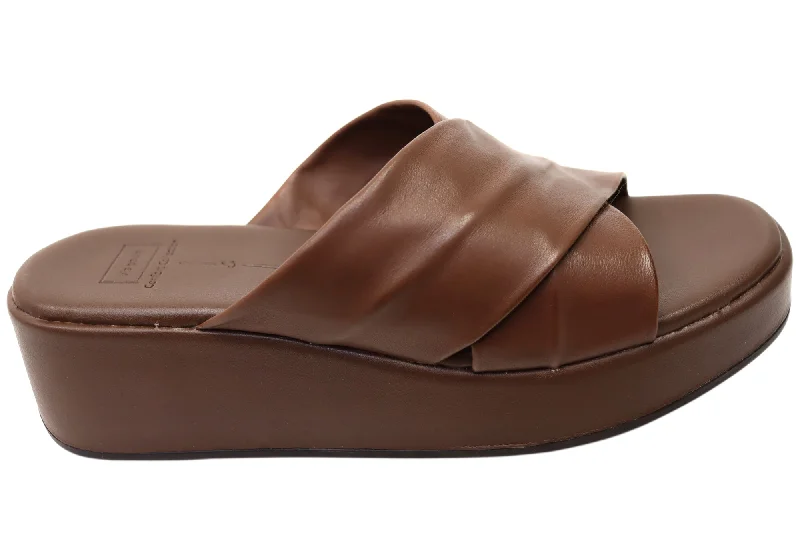 Comfy and stylish women's shoes for walkingVia Paula Ginza Womens Brazilian Leather Platform Slides Sandals Comfy and stylish women's shoes for walkingVia Paula Ginza Womens Brazilian Leather Platform Slides Sandals