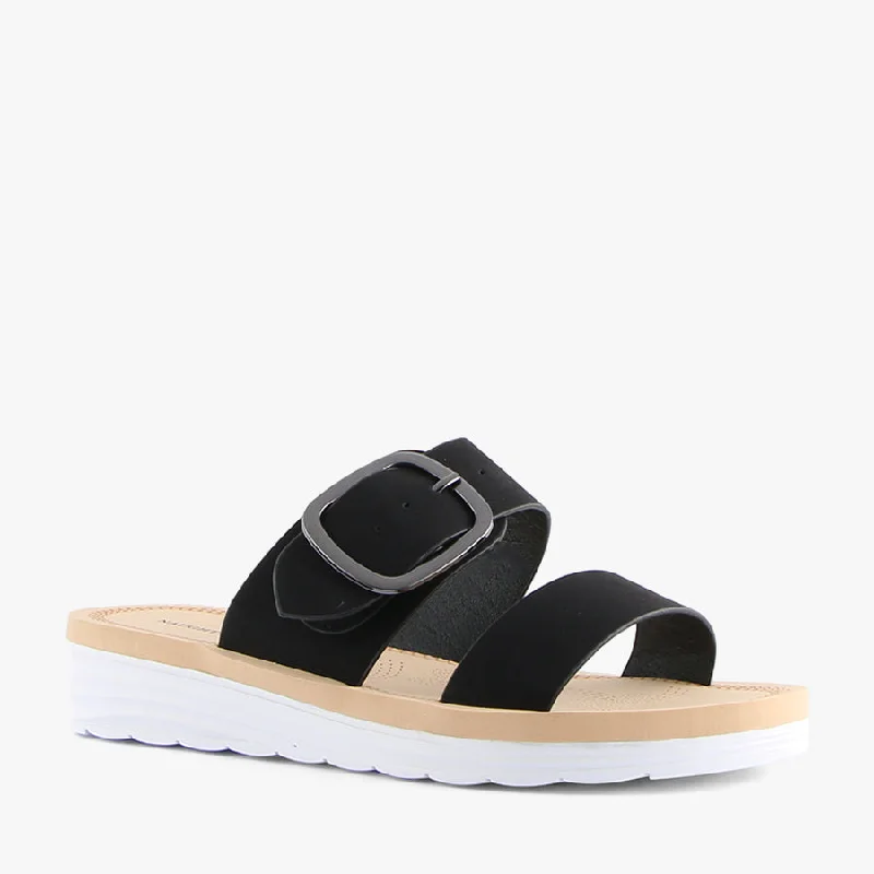 Stylish and supportive women's shoes for plantar fasciitisYOANNA BLACK NUBUCK