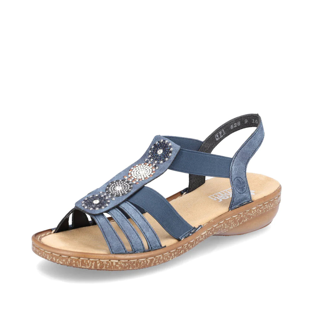 Colorful and vibrant women's shoe patterns628G9-16 Blue