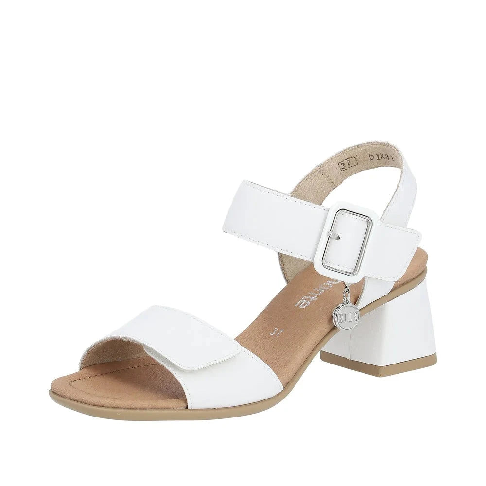 Comfortable and supportive women's shoes for all-day wearD1K51-80 Two Strap Heel White Comfortable and supportive women's shoes for all-day wearD1K51-80 Two Strap Heel White