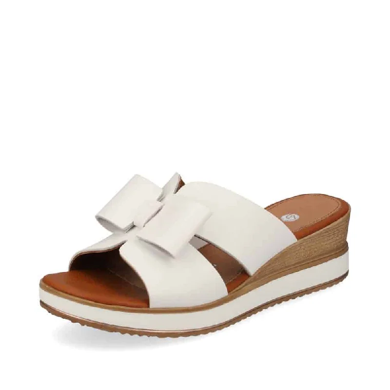 Elegantly stylish women's shoesD6456-80 White Wedge Slide