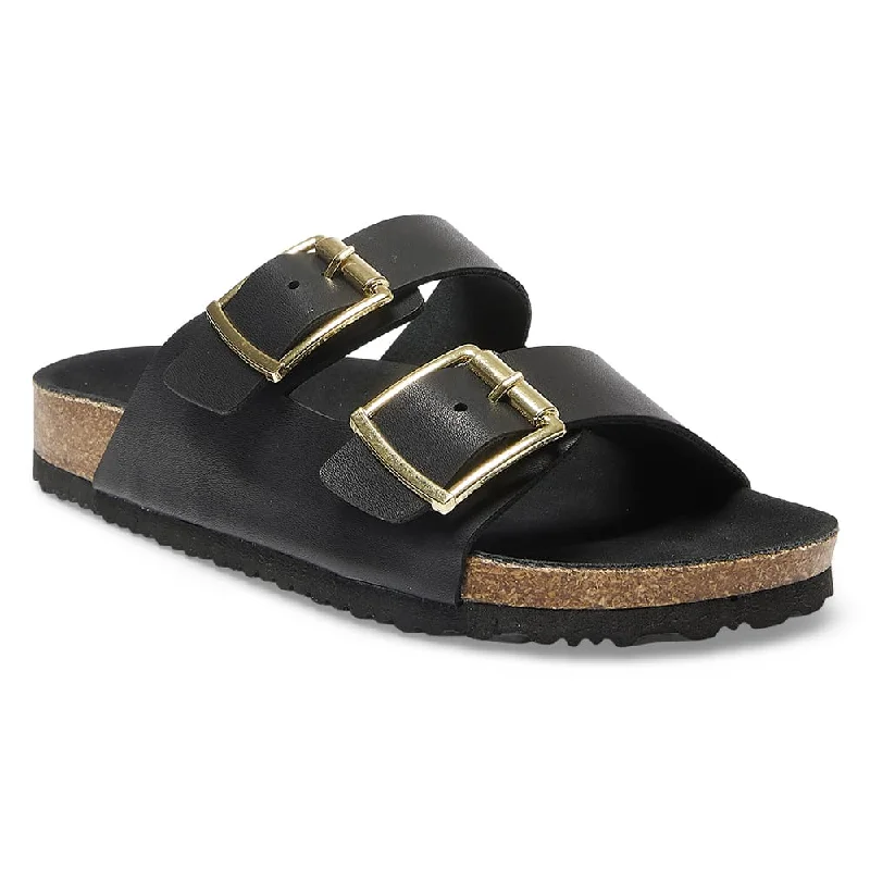 Comfy and cozy women's shoes for loungingEaston Slide in Black Smooth