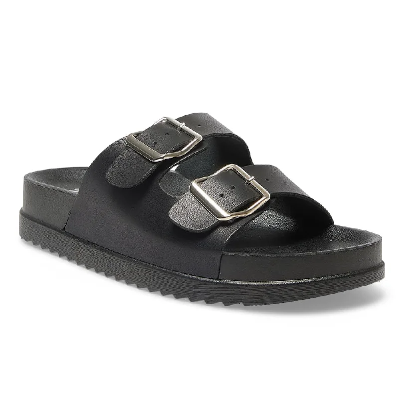 Stunning and eye-catching women's footwearEssex Slide in Black Smooth