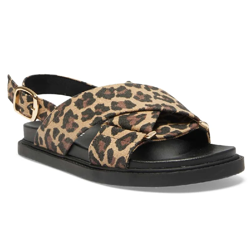 Comfy and cozy women's shoes for loungingFabian Sandal in Animal Fabric
