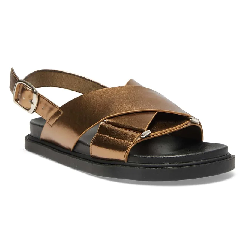 Elegant and refined women's shoe designsFabian Sandal in Bronze Smooth Smooth