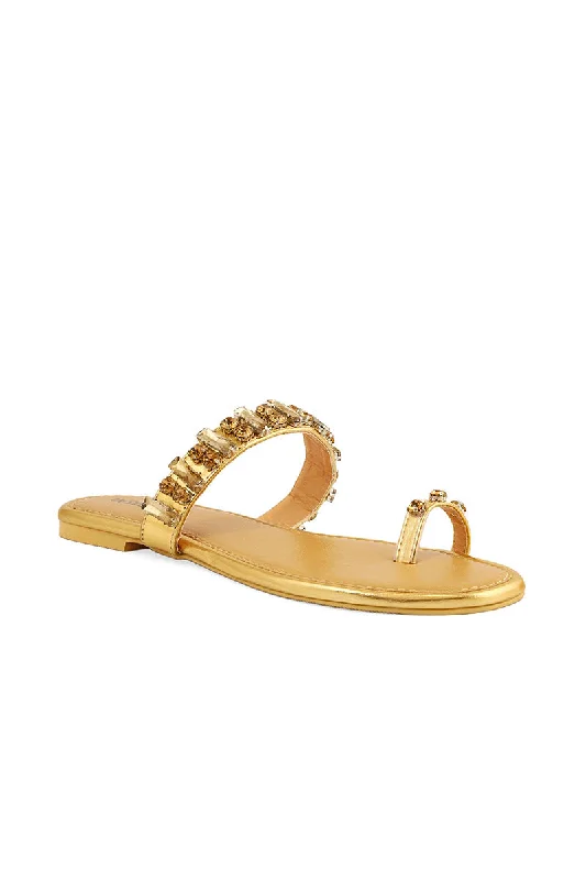 Versatile and chic women's shoes for everyday eleganceParty Wear Slip On I29258-Golden