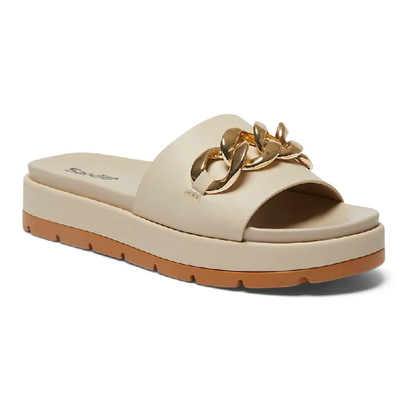 Elegant and sophisticated women's shoes for dinner datesFiona Slide in Beige Smooth