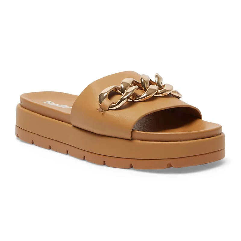 Chic and stylish women's shoes for cocktail partiesFiona Slide in Tan Smooth