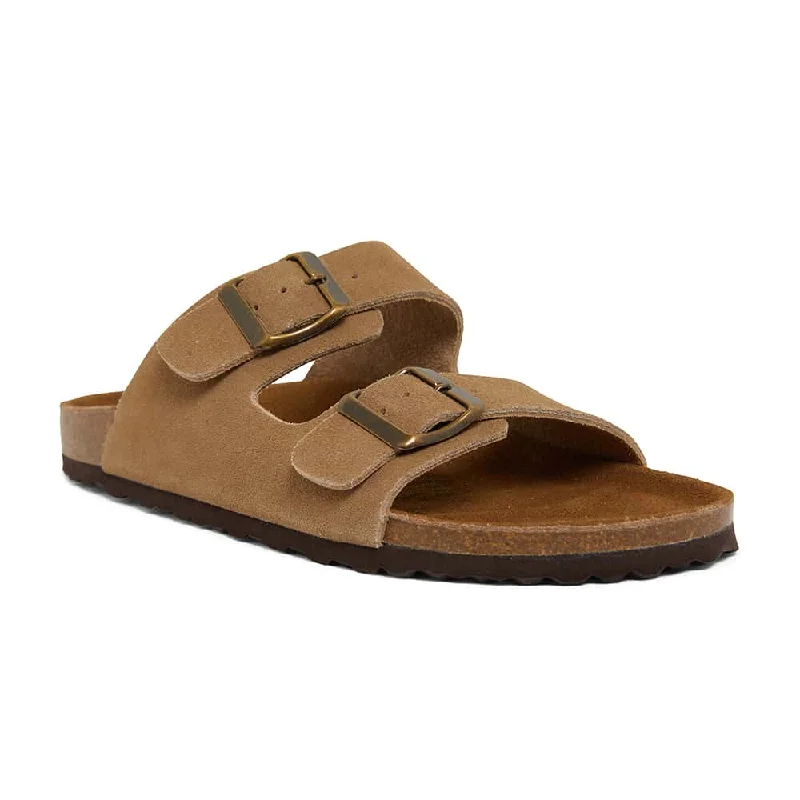 Stylish and comfortable women's shoes for long days at workFlorida Slide in Taupe Leather