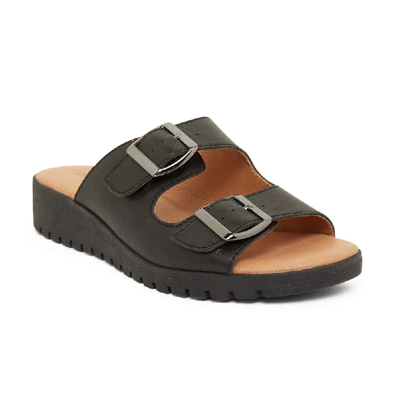 Elegant and sophisticated women's shoes for opera nightsGadget Slide in Black Leather