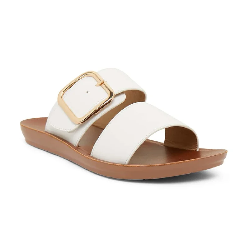 Comfortable and supportive women's shoes for all-day wearGarnet Slide in White Smooth