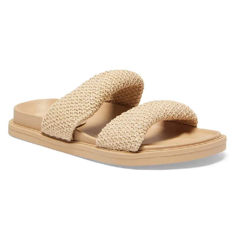Comfy and stylish women's shoes for everyday casual wearGigi Slide in Tan Raffia