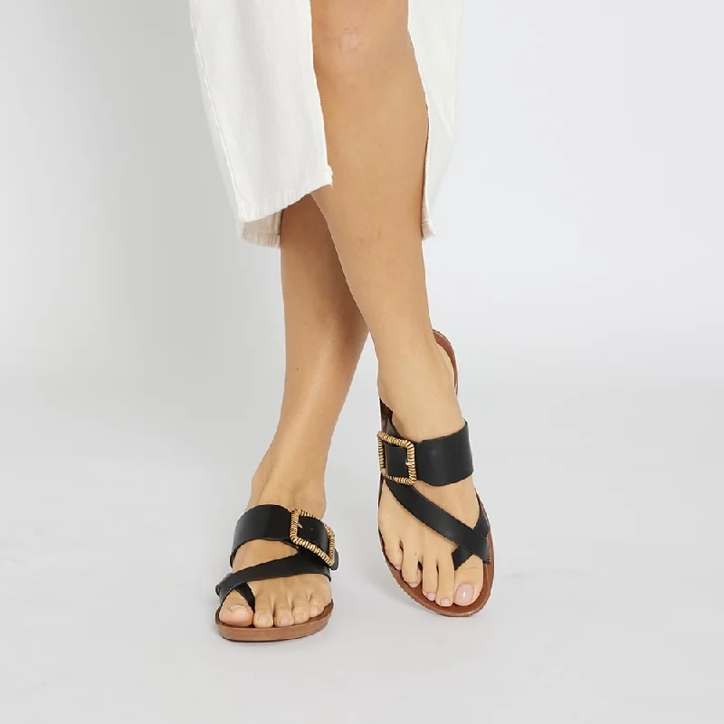 Luxurious and opulent women's shoe optionsGlide Slide in Black Smooth