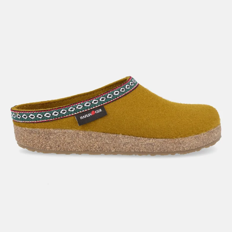 Stylish and supportive women's shoes for plantar fasciitisHaflinger GZ (Women's) - Mustard