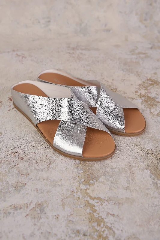 Elegant and sophisticated women's shoes for any formal eventHarli Cross Strap - Silver