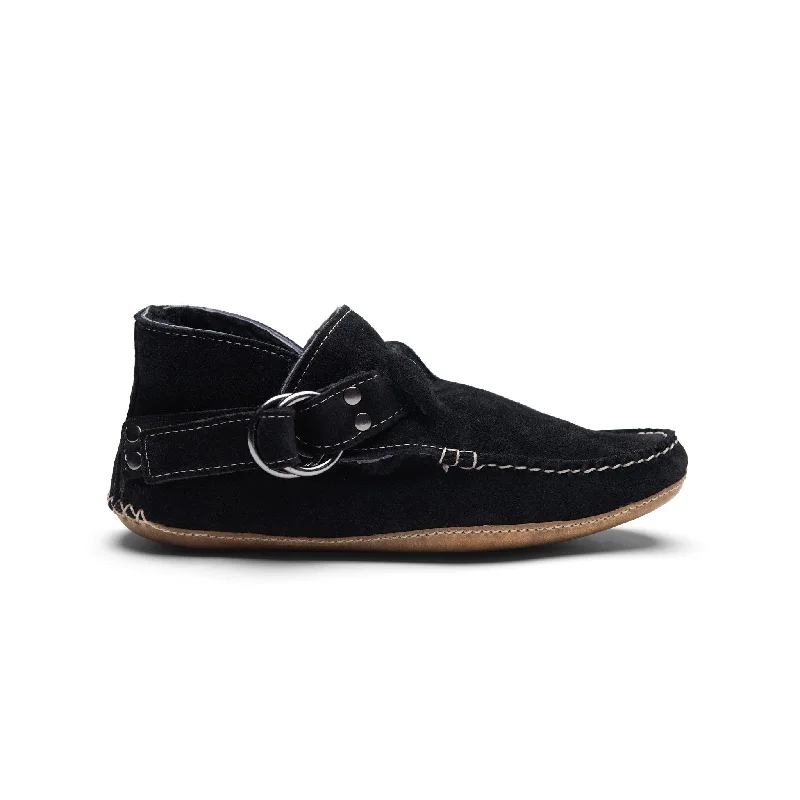 Chic and stylish women's shoes for cocktail partiesKKB Original Ring Boot - Black Suede Shearling Lined