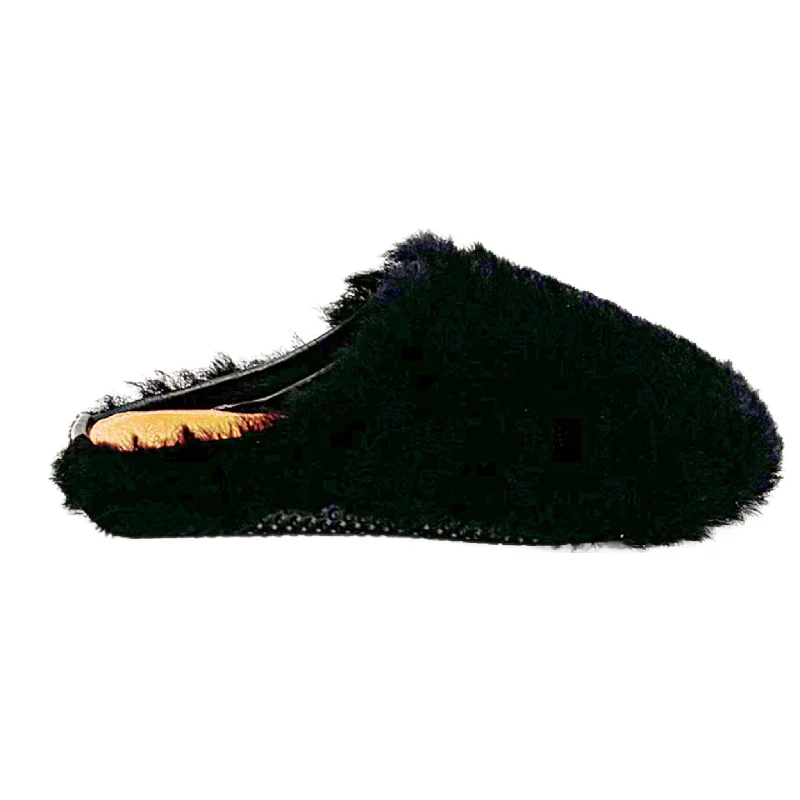 Chic and trendy women's shoes for the officeKKB Portland Mule Slipper: Exersole® by Quoddy Barefoot Fit Black Shearling