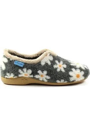 Versatile and chic women's shoes for everyday eleganceLunar Daisy Grey Slipper With Daisy Pattern KLA021 Versatile and chic women's shoes for everyday eleganceLunar Daisy Grey Slipper With Daisy Pattern KLA021