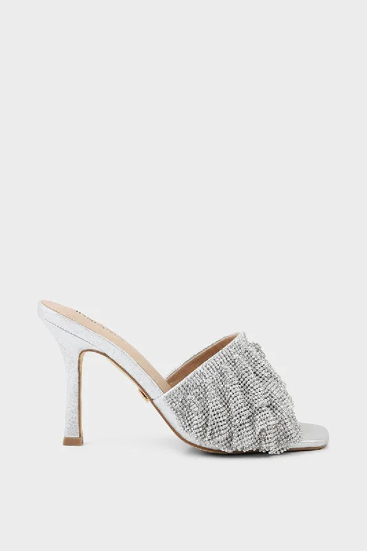 Stunning and eye-catching women's footwearParty Wear Slip On I29293-Silver