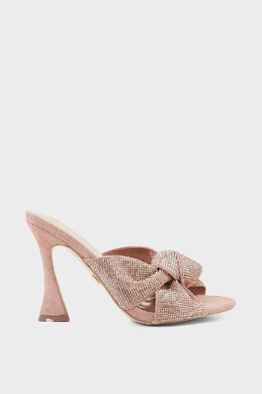 Comfy and stylish women's shoes for flat feetParty Wear Slip On I29294-Nude Pink