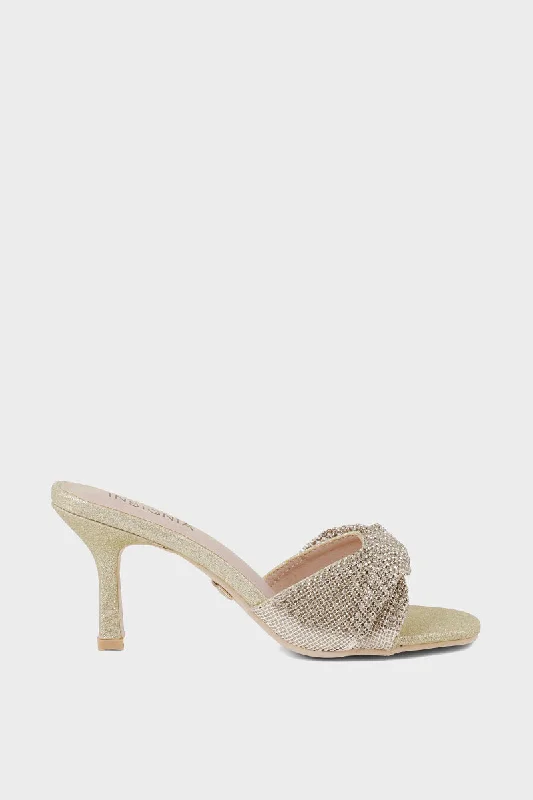 Stunning and eye-catching women's footwearParty Wear Slip On I29298-Golden