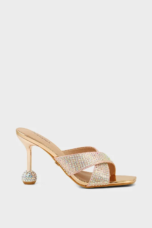 Feminine and romantic women's shoe designsParty Wear Slip On I29300-Rose Gold