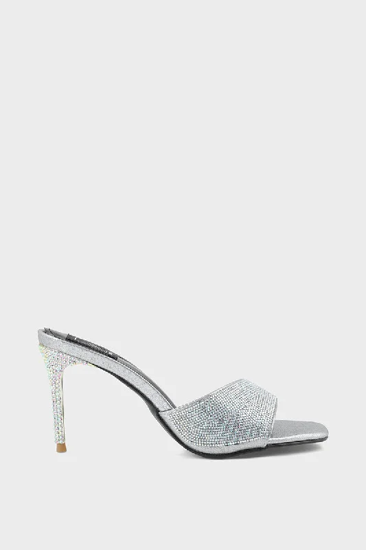 Stylish and elegant women's shoes for weddingsParty Wear Slip On IP0003-Silver