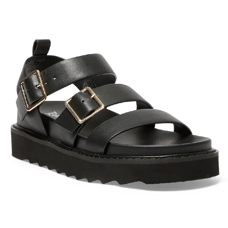 Durable and reliable women's shoesPhoebe Sandal in Black Smooth