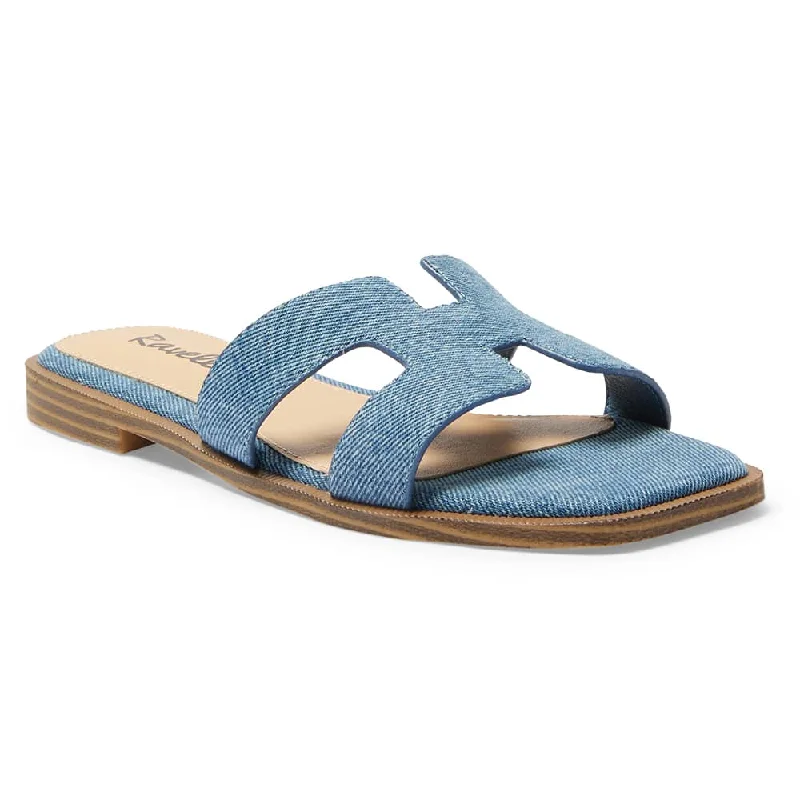 Stylish and comfortable women's shoes for long flightsRhodes Slide in Denim