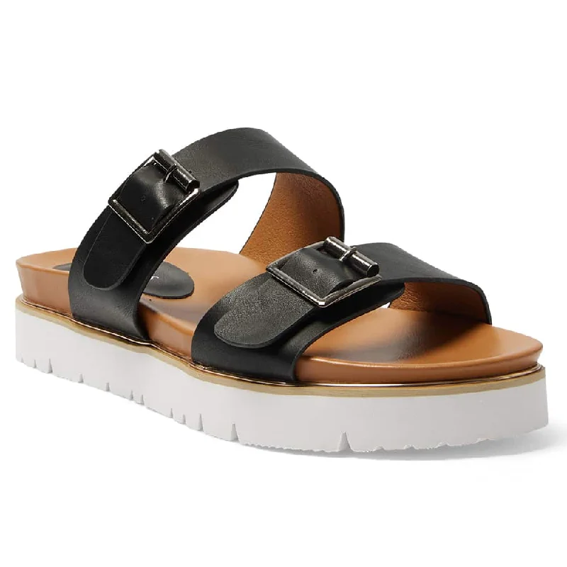 Sleek and modern women's footwear optionsSaigon Slide in Black Smooth